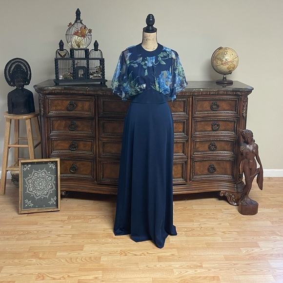 Vintage Navy 1960 to early 1970's maxi dress M-L - Picture 3 of 3